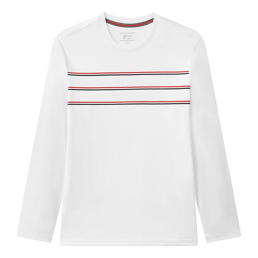FILA Stripe Casual Sports Long Sleeves White F11M041206F-WT