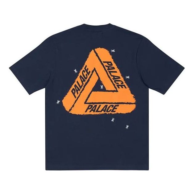 PALACE Fly TShirt Green Triangle Logo Short Sleeve Navy Blue T-Shirt P20ES013