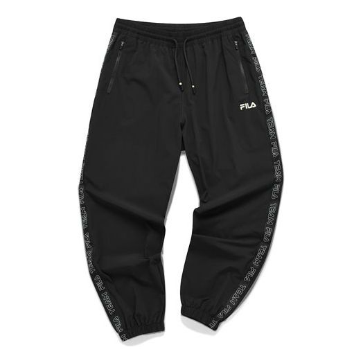 FILA Letter Logo Sports Ankle Banded Sports Pant Male Black T11M125805F-BK
