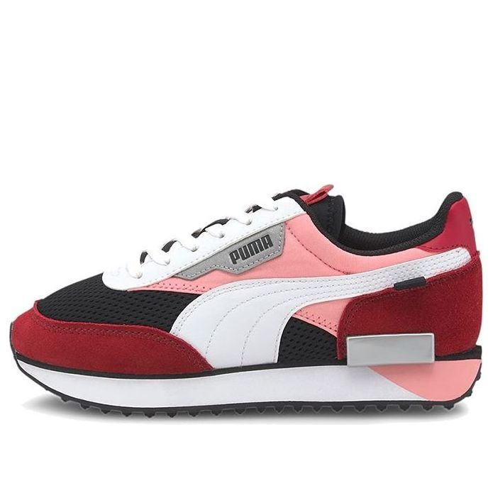 (GS) PUMA Future Rider Galaxy Low Top Running Shoes Black/White/Red 374424-03