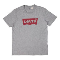 Men's Levis Gray Round Neck Pure Cotton Classic LOGO Printing Short Sleeve Gray 17783-0200