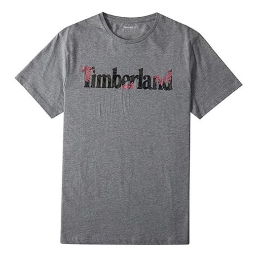 Men's Timberland Casual Round Neck Printing Short Sleeve Gray A1X1GH81