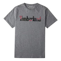 Men's Timberland Casual Round Neck Printing Short Sleeve Gray A1X1GH81