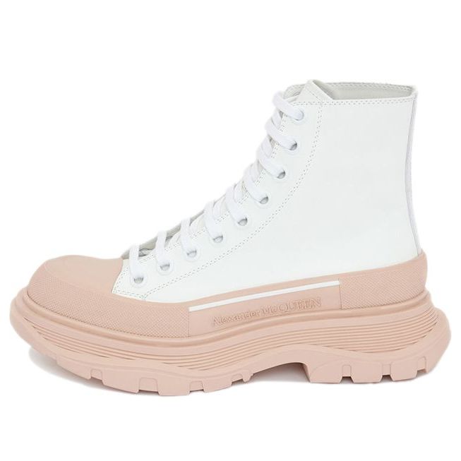 (WMNS) Alexander McQueen Tread Slick Boot 'White Pink' 633900WHYK39402