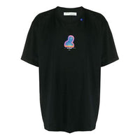 Off-White Black Printing Short Sleeve Loose Fit OMAA038E191850061088