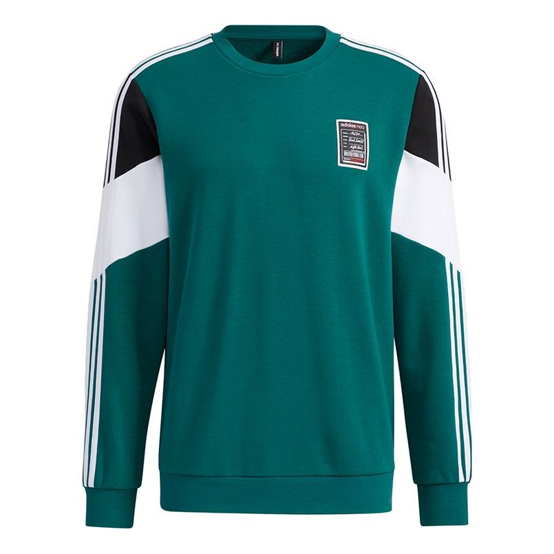 adidas neo M Brlv Sweat Sports Round Neck Pullover Long Sleeves Forest Green GU0842