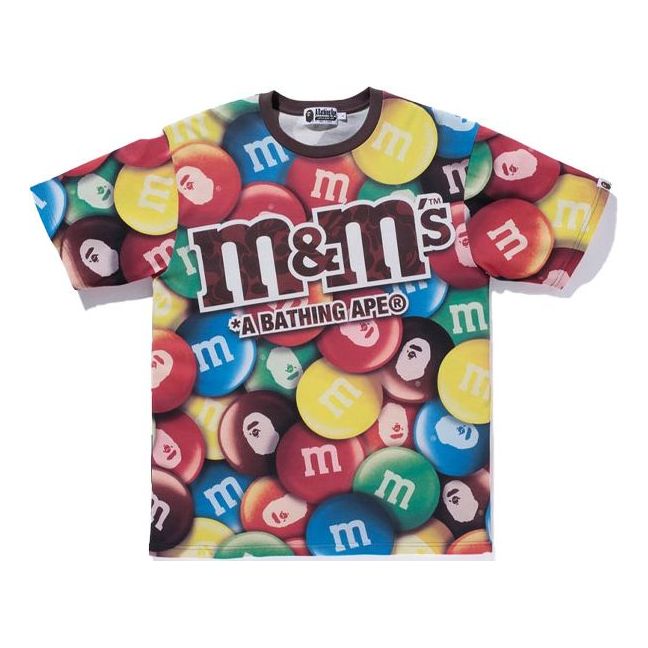 A Bathing Ape x M&Ms Crossover Full Print Alphabet Tee 'Multicolor' 1H23-109-923