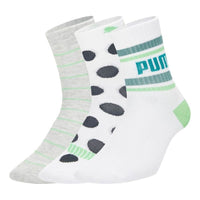 PUMA Short Socks 3 Pack 'White Black Green' 935113-02