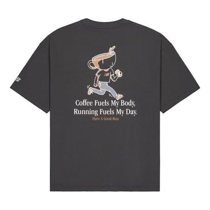 New Balance Coffee Graphic T-Shirt Asia Sizing 'Dark Grey' NEE25021-CHL