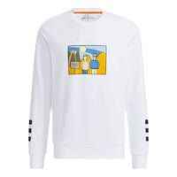 Men's adidas neo Sw Ft Gr Sw Cartoon Pattern Printing Sports Pullover White HA1486