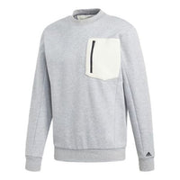 adidas M Mh Wntr Bos C Chest Pocket Sports Round Neck Pullover Gray GM0901