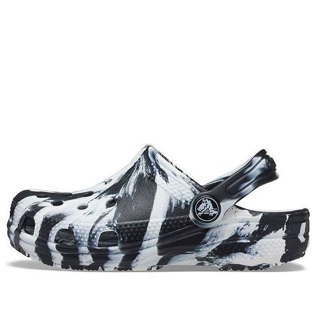 (GS) Crocs Classic Marbled Clogs 'Black White' 207002-103