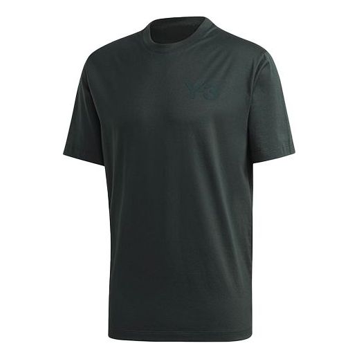 Men's Y-3 Solid Color Casual Short Sleeve Dark Green T-Shirt GK4503