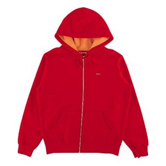 Supreme SS18 Contrast Zip Up Hooded Sweatshirt Red SUP-SS18-742