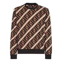 FENDI Logo Cotton Colorblock Sports 'Brown' FY0944A7A9F13J3