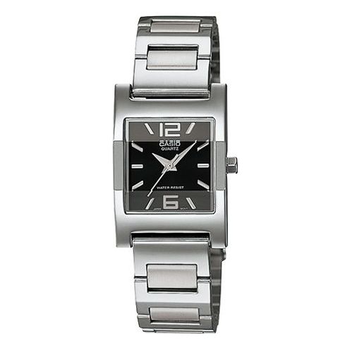 CASIO Stainless Steel Strap Black Dial Black Analog LTP-1283D-1A