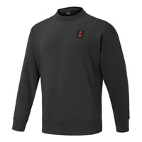 Men's adidas Solid Color Logo Printing Pattern Round Neck Pullover Long Sleeves Black HF1355