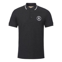 Men's Burberry Embroidered Logo Short Sleeve Polo Shirt Black 80078501