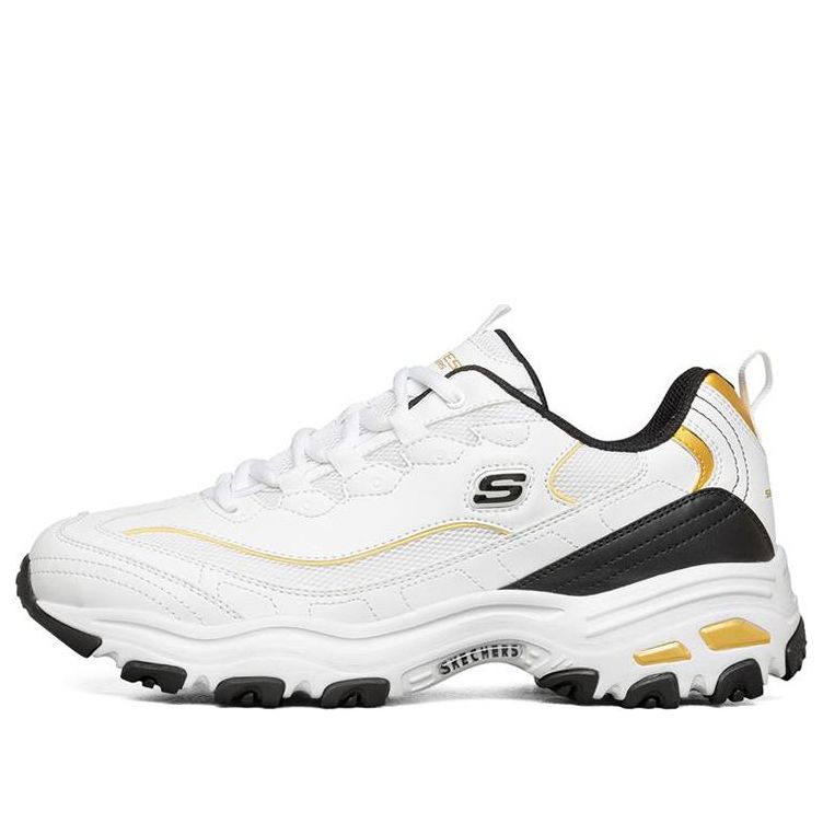 Skechers D'Lites 1.0 Low-Running Shoes White/Black/Golden 894009-WBGD