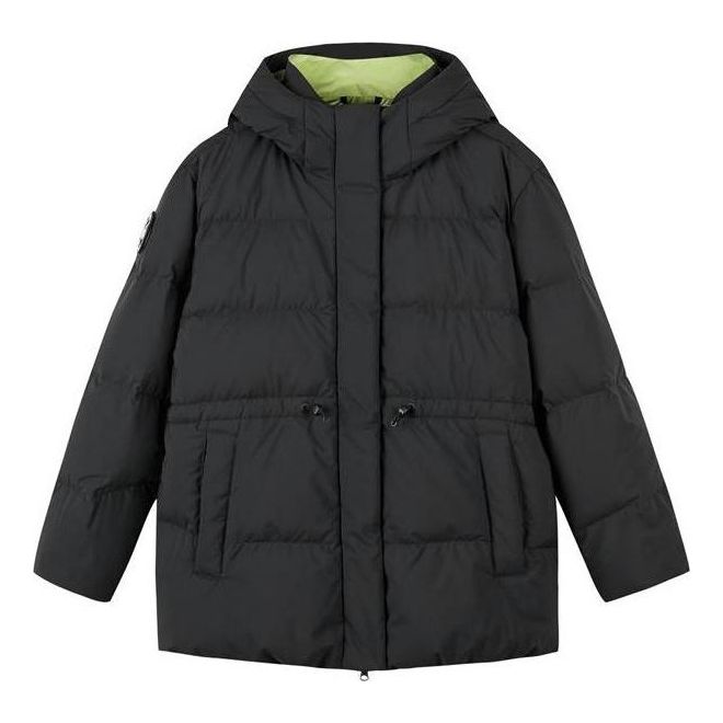 (WMNS) Skechers Hooded Down Jacket 'Black White' L422W051