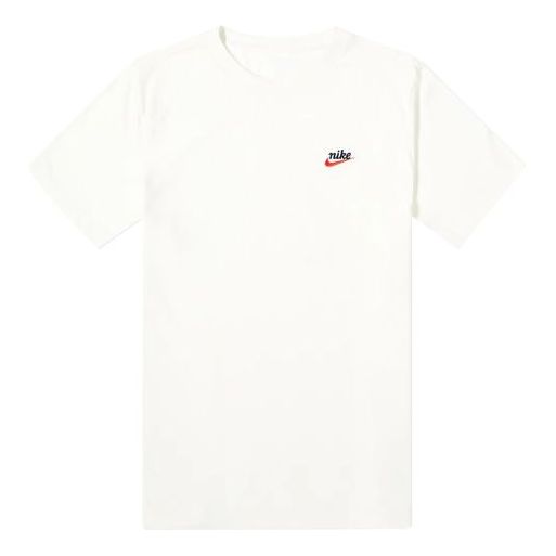 Men's Nike Chest Retro Swoosh Short Sleeve White T-Shirt CK2383-133