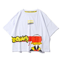 Li-Ning Donald Duck Printing Alphabet Short Sleeve Loose White AHSP056-1