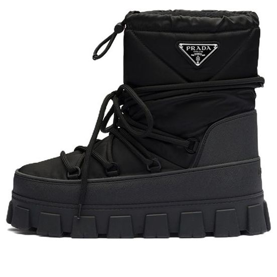 (WMNS) PRADA Logo Plaque Snow Boots 'Black' 1U007N_3LFV_F0002_F_040