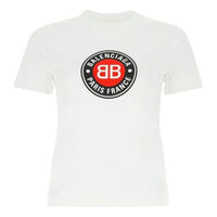 Balenciaga Cotton Printing Short Sleeve White 612964TJVD69000