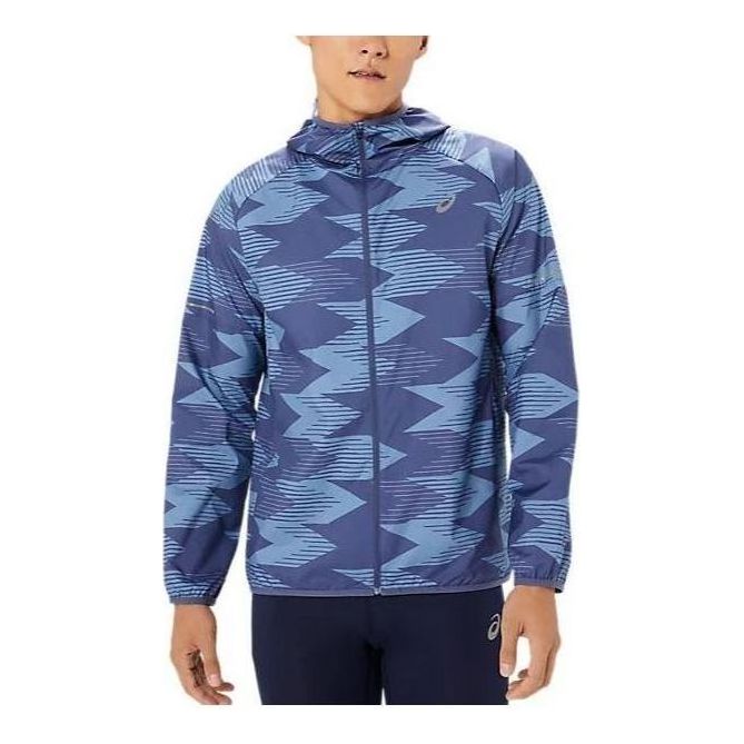 ASICS Packable Graphic Jacket Asia Sizing 'Thunder Blue' 2011D013-401