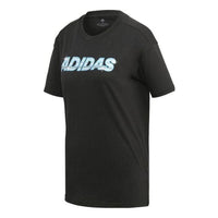 (WMNS) adidas MHG Lineage T-Shirt Asia Sizing 'Black Blue' FJ5015