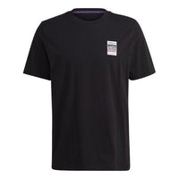 adidas originals Adiplore Gfx T Back Pattern Printing Casual Short Sleeve Black GV0966