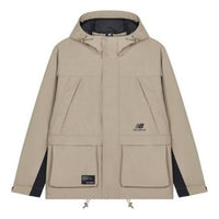 New Balance FW22 Hooded Windproof Jacket Asia Sizing 'Beige Black' AMJ23320-DRI