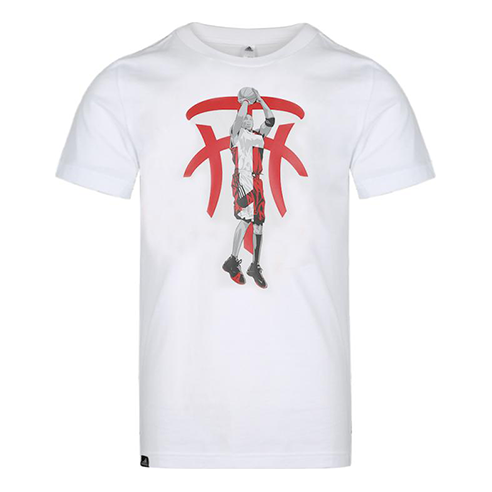 adidas Basketball Sports Round Neck Short Sleeve White DU6438
