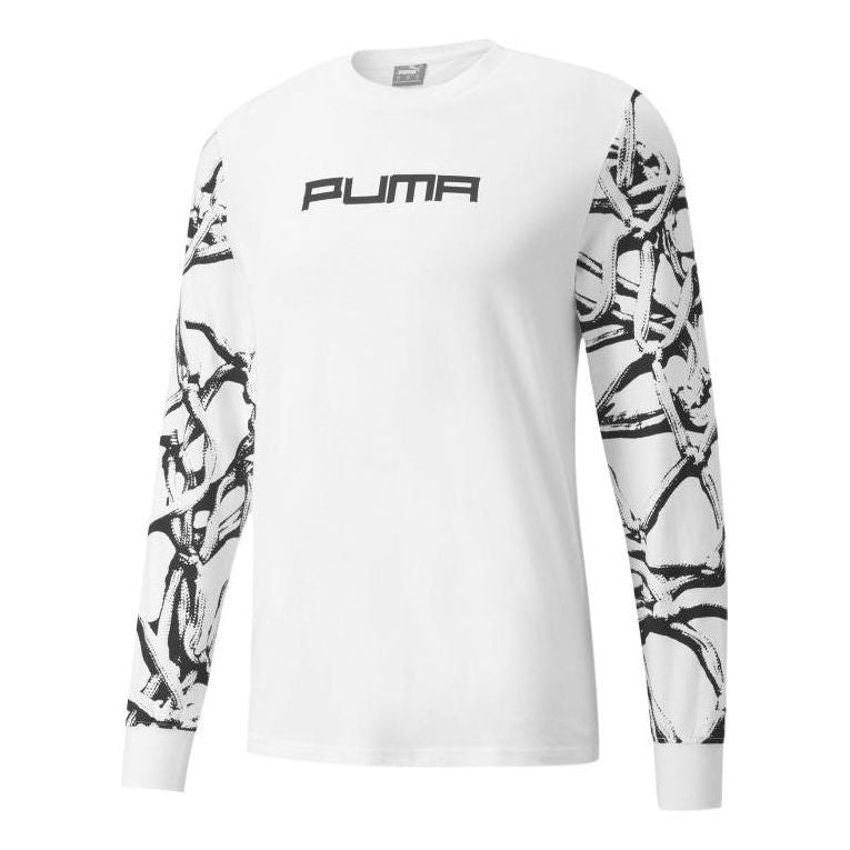 PUMA 4Th Quarter Long Sleeve T-Shirt 'White Black' 532131-02