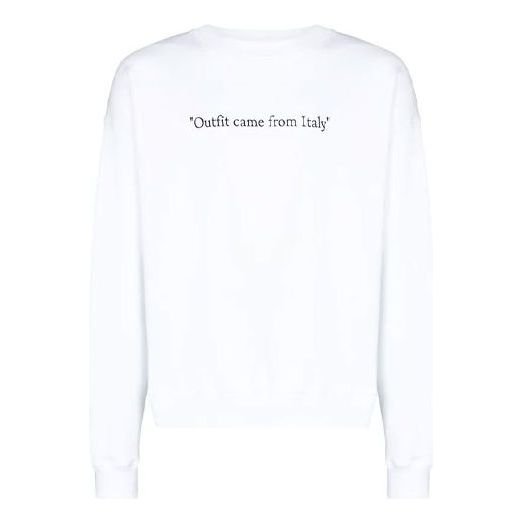 Off-White Quote Alphabet Pattern Round Neck White OMBA054S22FLE0010110