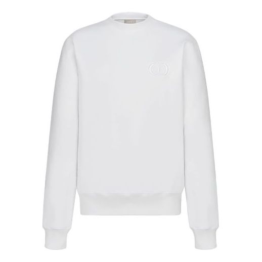 DIOR SS21 CD Icon Embroidery Round Collar Male White 113J699A0531-C080