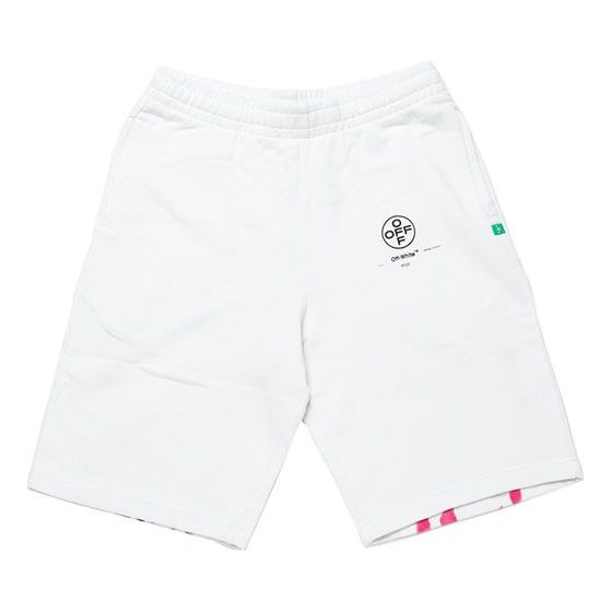 Off-White c/o virgil abloh For Men's White Diag Stencil Sweatshorts White/Pink OMCI006R190030150228