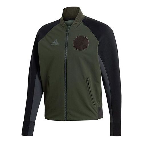 adidas Ny M Vrct Jkt Tennis Sports Contrast Color Stitching Jacket Green DX4326