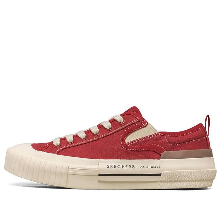 (WMNS) Skechers New Moon Low Top Canvas Sneakers Red 155391-RED