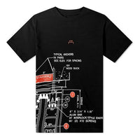 A-COLD-WALL* SS20 Blueprint Tee Small logo Blue Printing Short Sleeve Unisex Black ACWMTS003WHL-BK