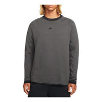 Nike Solid Color Embroidered Logo Round Neck Pullover Stay Warm Long Sleeves Coal Black DD6631-060