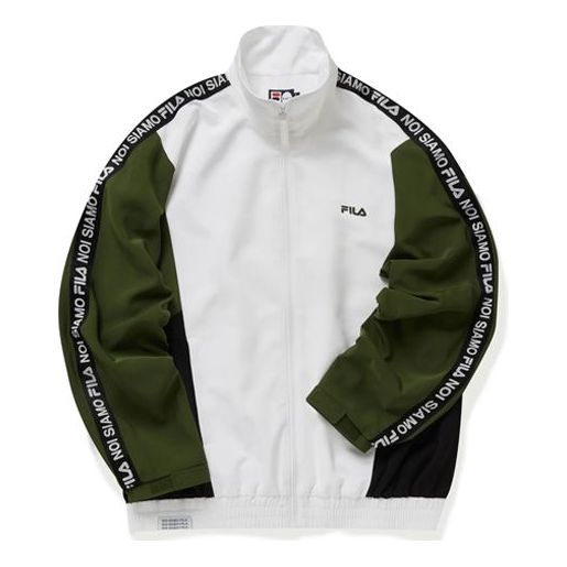 FILA FUSION inline Casual Sports Woven Stand Collar Jacket White T11M011504F-WT