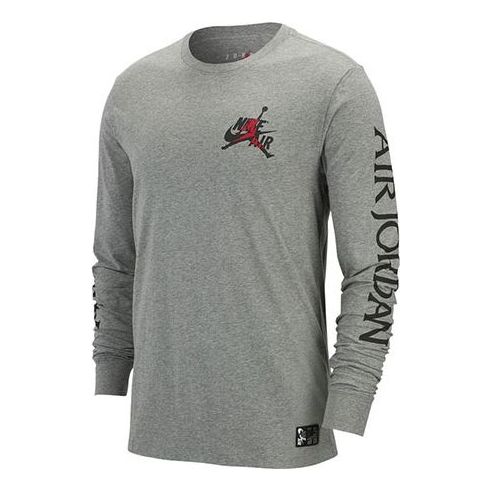 Air Jordan Casual Sports Round Neck Pullover Long Sleeves Gray AT8897-091