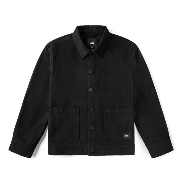 Men's Vans Back Embroidered Logo Jacket Black VN0A4URFBLK
