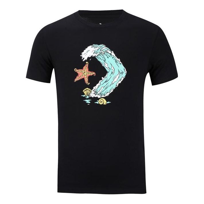 Converse Star Chevron Ocean T-Shirt Asia Sizing 'Black' 10008087-A01