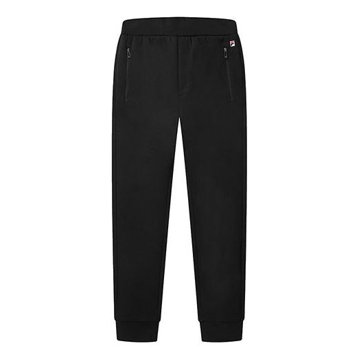 FILA Breathable Zipper Knit Sports Long Pants Black F51M048605F-BK
