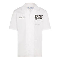 Off-White FW21 Large Arrow Printing Pattern Casual Shirt Loose Fit White OMGA163S21FAB0100110