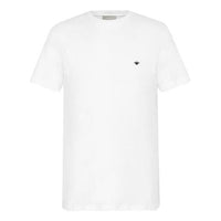 Men's DIOR Cotton Small Bee Embroidered Short Sleeve White 733J603B0589-C089