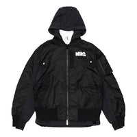Nike x sacai Double Layer Contrasting Hooded Jacket Asia Sizing 'Black' CZ4697-010