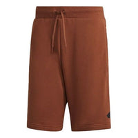 adidas M Fi Short Logo Printing Sports Lacing Loose Shorts Brown GM6469
